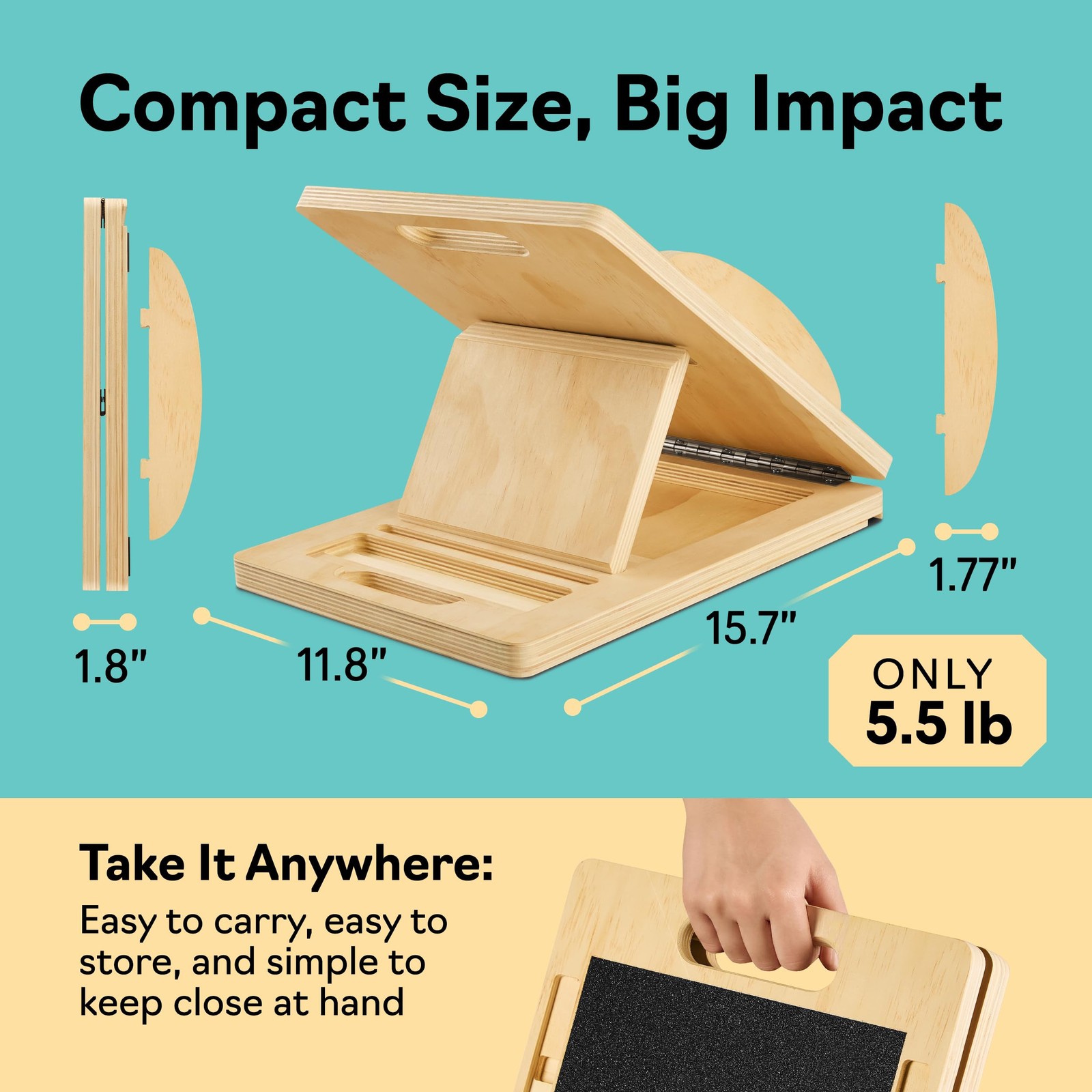 Slant Boards for Exercise – Board with 7 Incline Compact, Natural