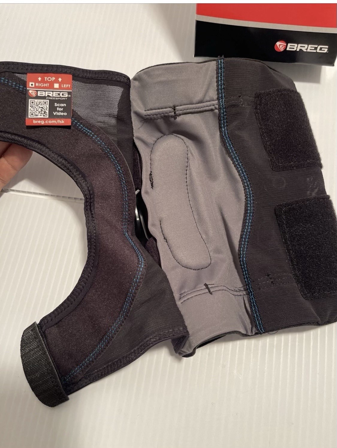 breg 100462-230 freesport knee brace slevee/right/medium