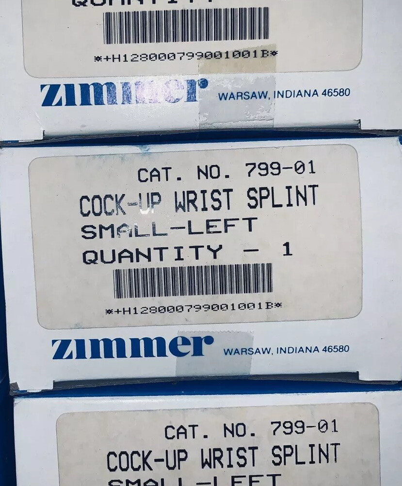 Cock-up, White, Wrist Splint Zimmer/Biomet Bracing, Left, Small