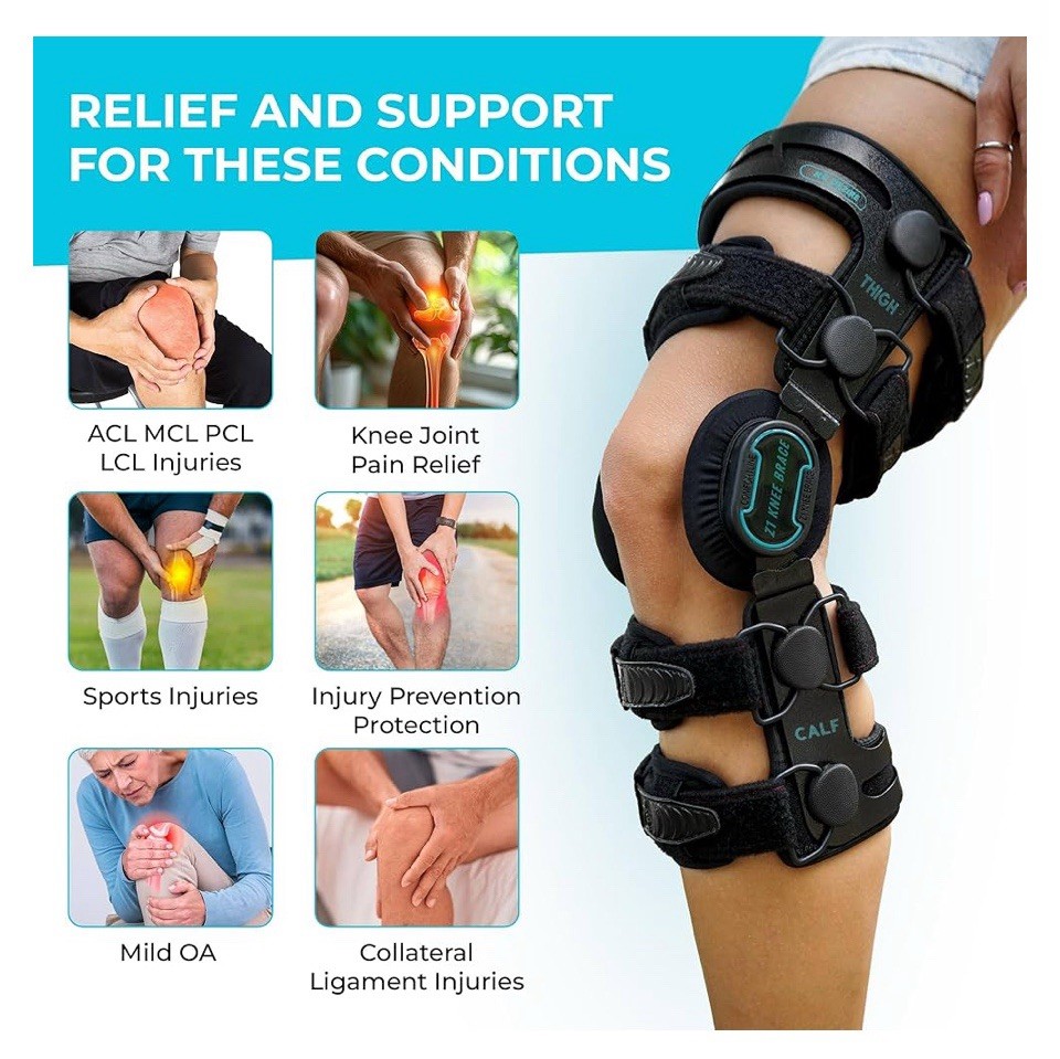 Z1 K6 Hinged Unloader Knee Brace Support Arthritis Pain OA ACL Meniscus Tear S17