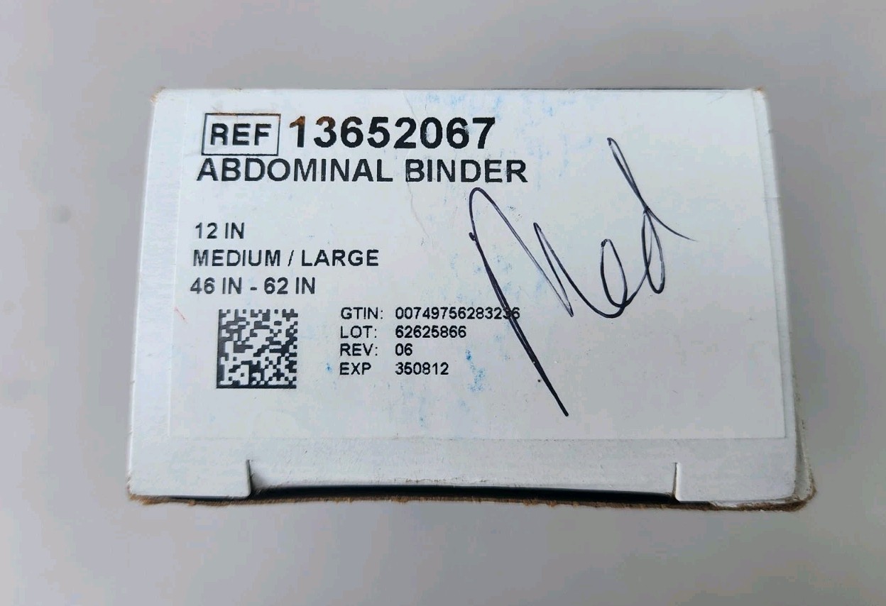 NIB DeRoyal Abdominal Binder 13652067 Med/Lg 12” 46-62″ Hook & Loop Closure