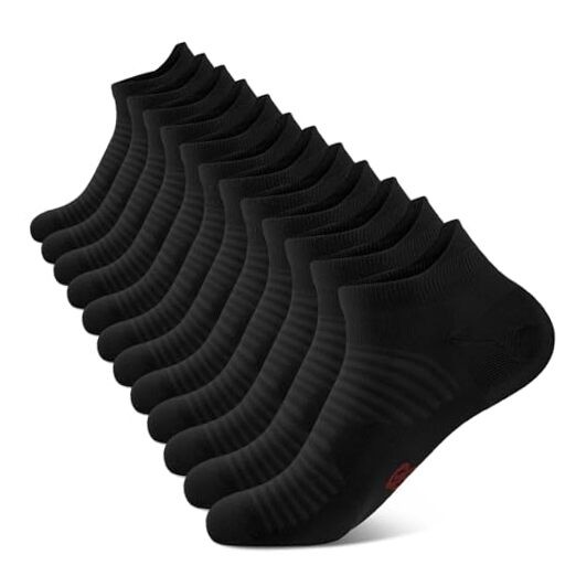 Compression Running Ankle Socks (6 Pairs) for Men Large-X-Large Black (6 Pairs)