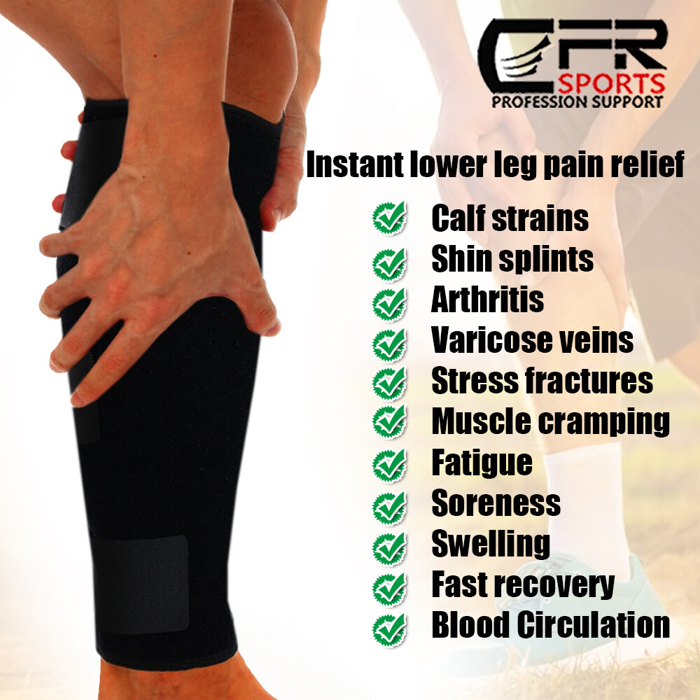 Calf Support Brace Adjustable Shin Splint Compression Muscle Swelling Leg Wraps