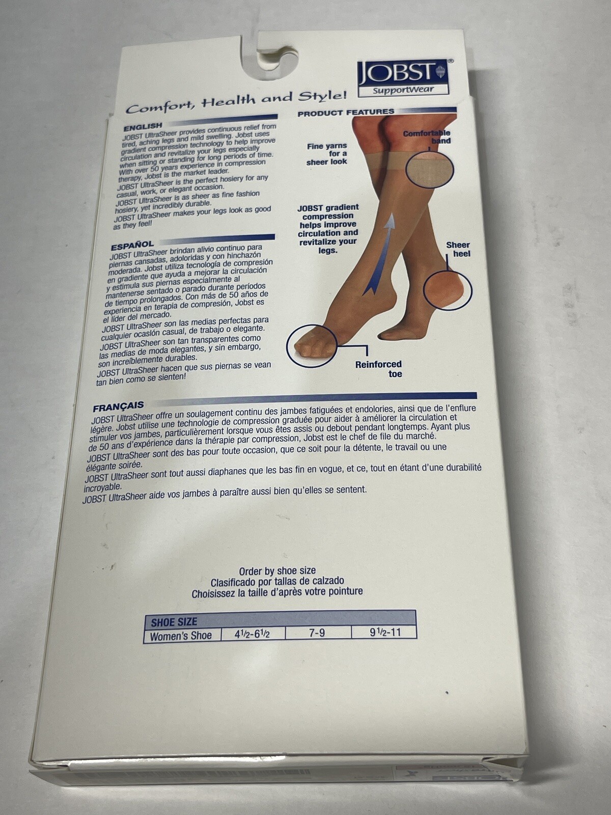 JOBST SupportWear Mild Compression 8-15 mmHg Knee High Silky Beige shoe size 7-9