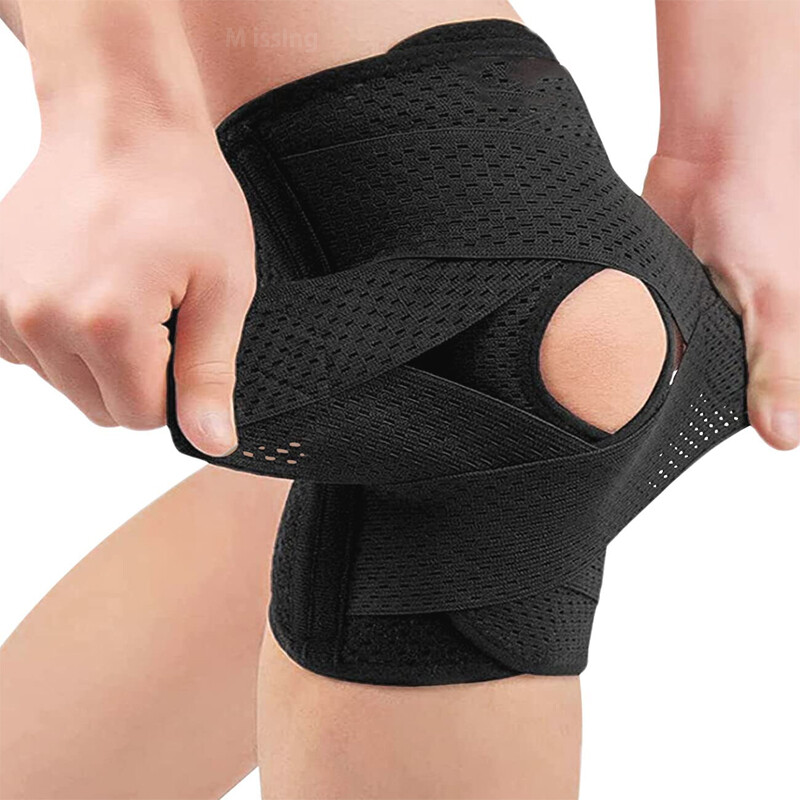 Knee Brace Compression Knee Support with Air Mesh Fabric, Adjustable Knee Wrap.
