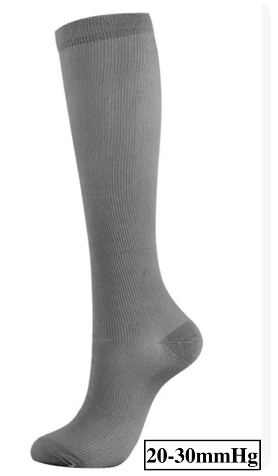 Compression Socks Stockings Medical Knee High Men and Women’s Size XL Grey/Gray