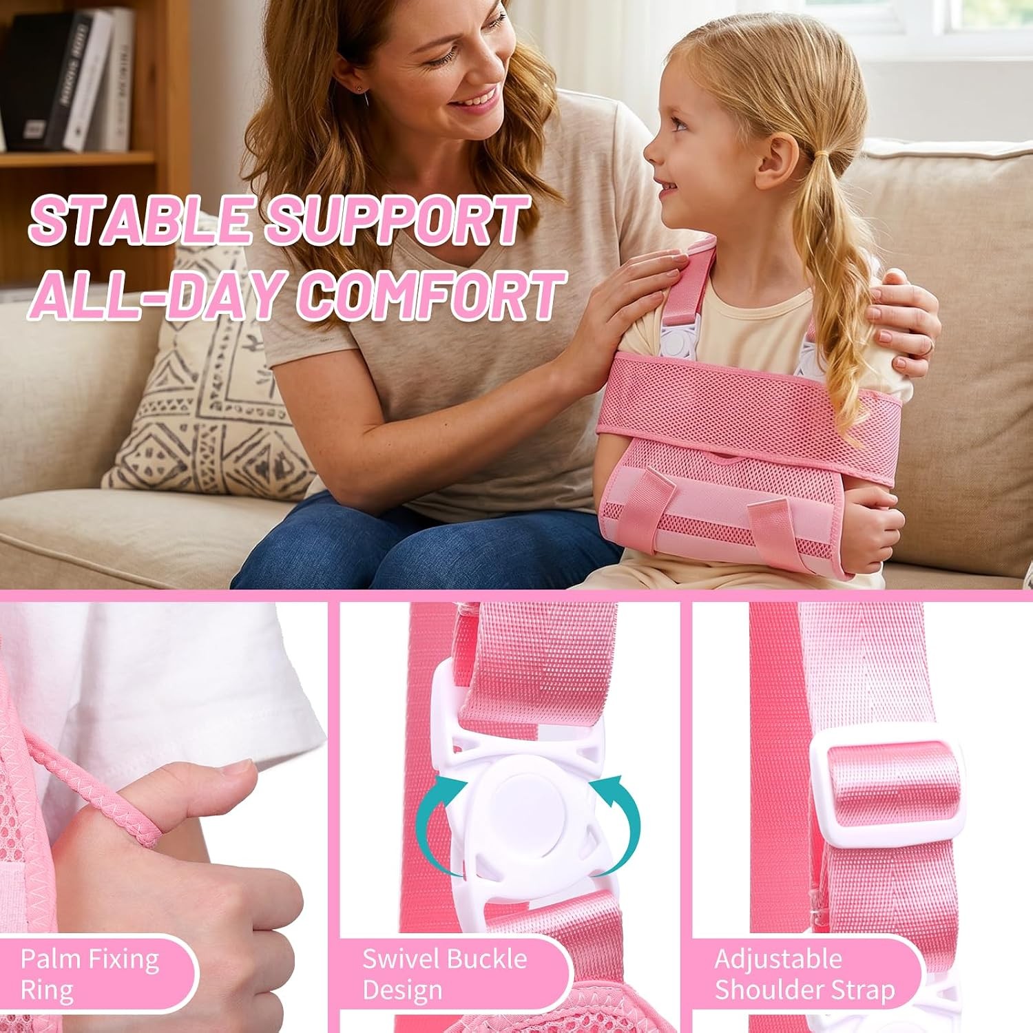 Kids Upper Extremity Sling, Breathable & Comfort Arm Sling Shoulder Immobilizer