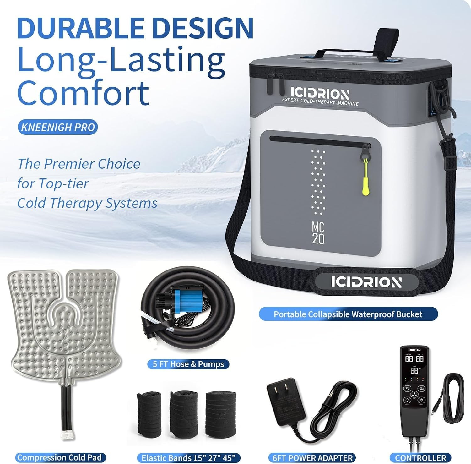 Knee Cold Therapy Machine 12Qt Programmable Ice System Icidrion Mc20