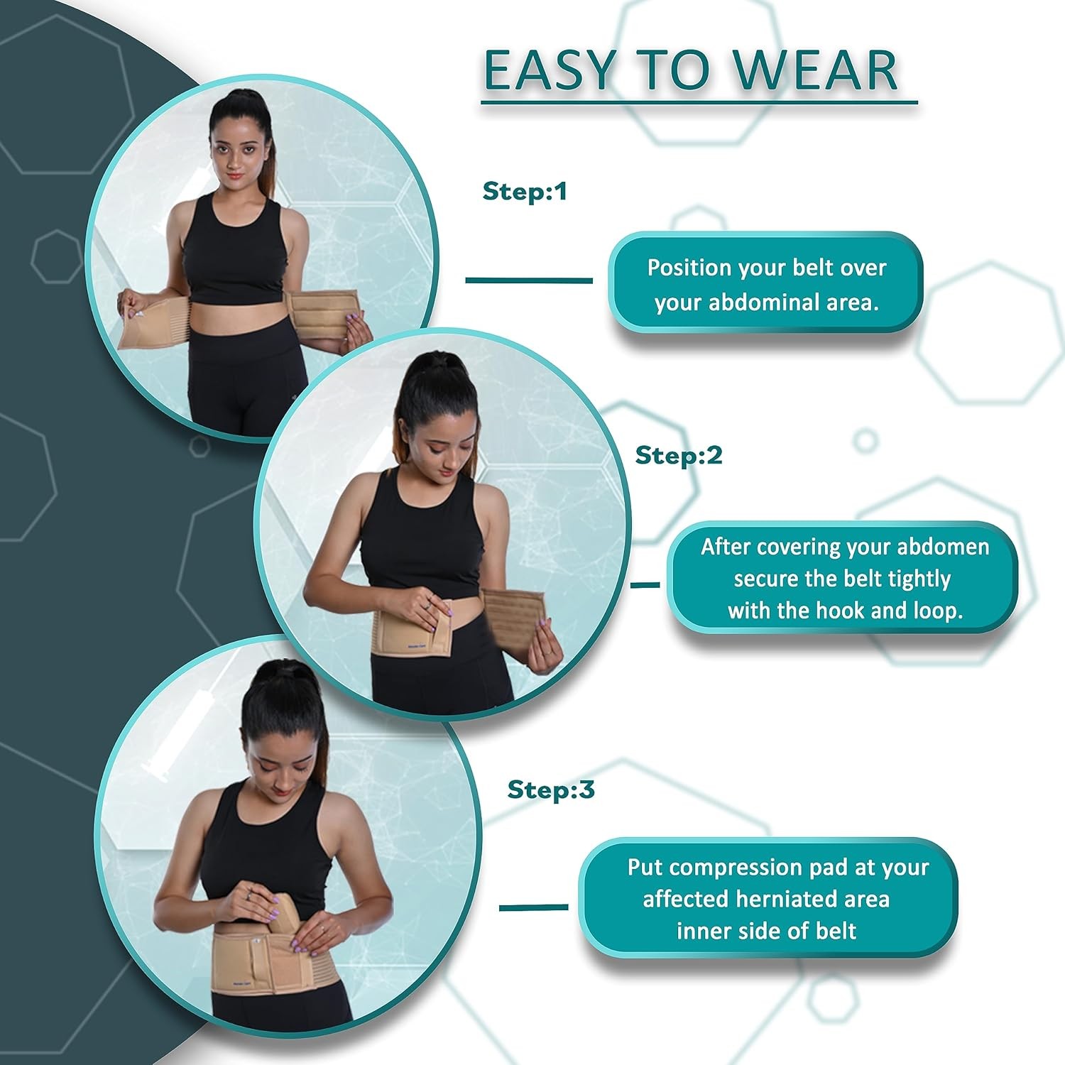 Umbilical Hernia Belt Hernia Support Brace with Removable Compression Pad