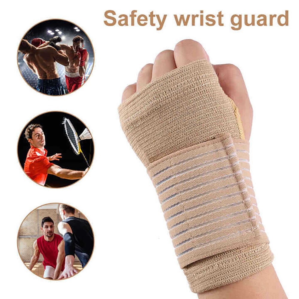 2PCS Palm Wrist Hand Support Gloves Weight Lifting Straps Elastic Sports Bandage