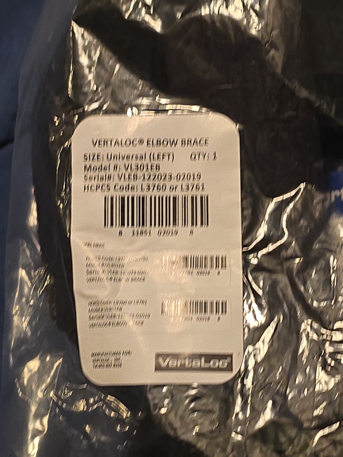 NEW VertaLoc Hinged ROM Left Elbow Brace Support VL301EB Size Universal