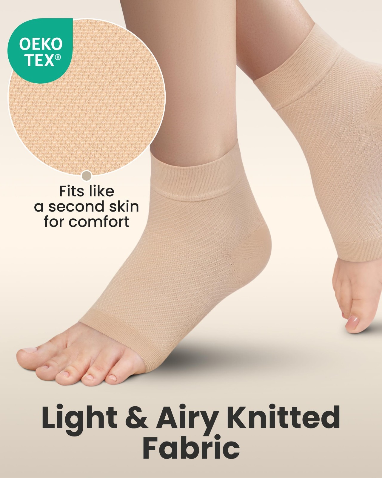Ankle Compression Sleeves – Open Toe Socks for Plantar Fasciitis, Swelling & Sup