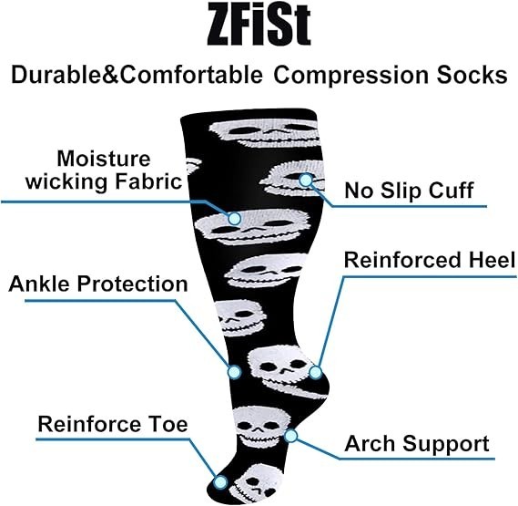 Plus Size Compression Socks Wide Calf for Women MenSport Compression Stocking…