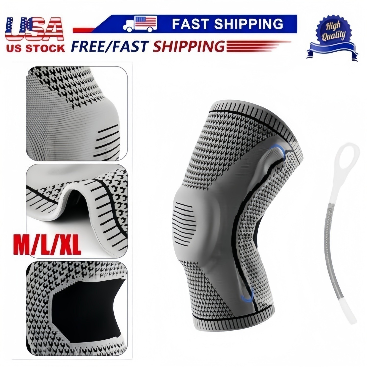 Knee Sleeve Compression Brace Support For Sport Joint Pain Arthritis Relief NEW