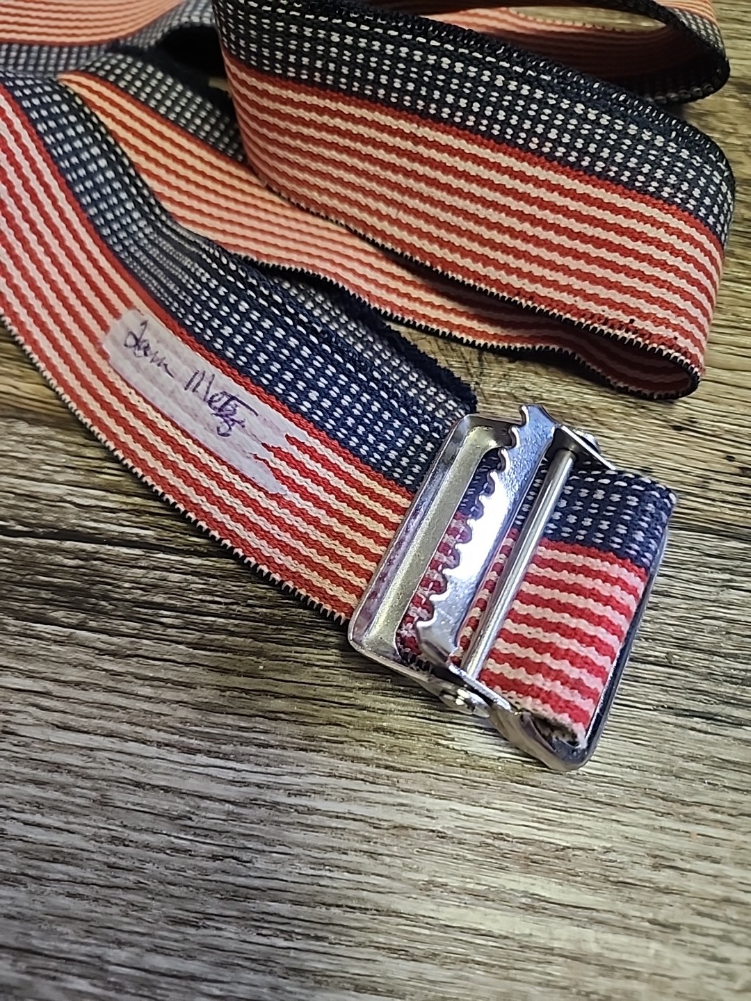 60 inch Skil-Care Rehab Belt – Red White And Blue – With Silver Tone Buckle