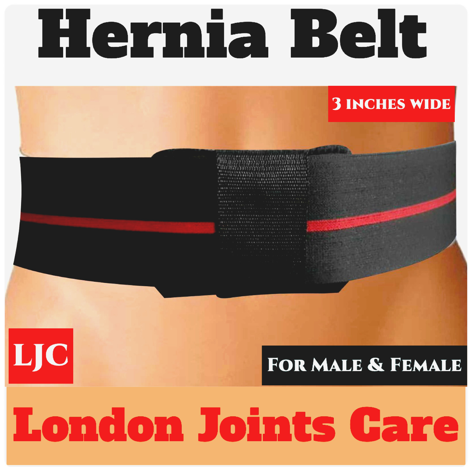 Umbilical Hernia Support Belt Abdominal Navel Truss One Removable Pad 3″ wide UK