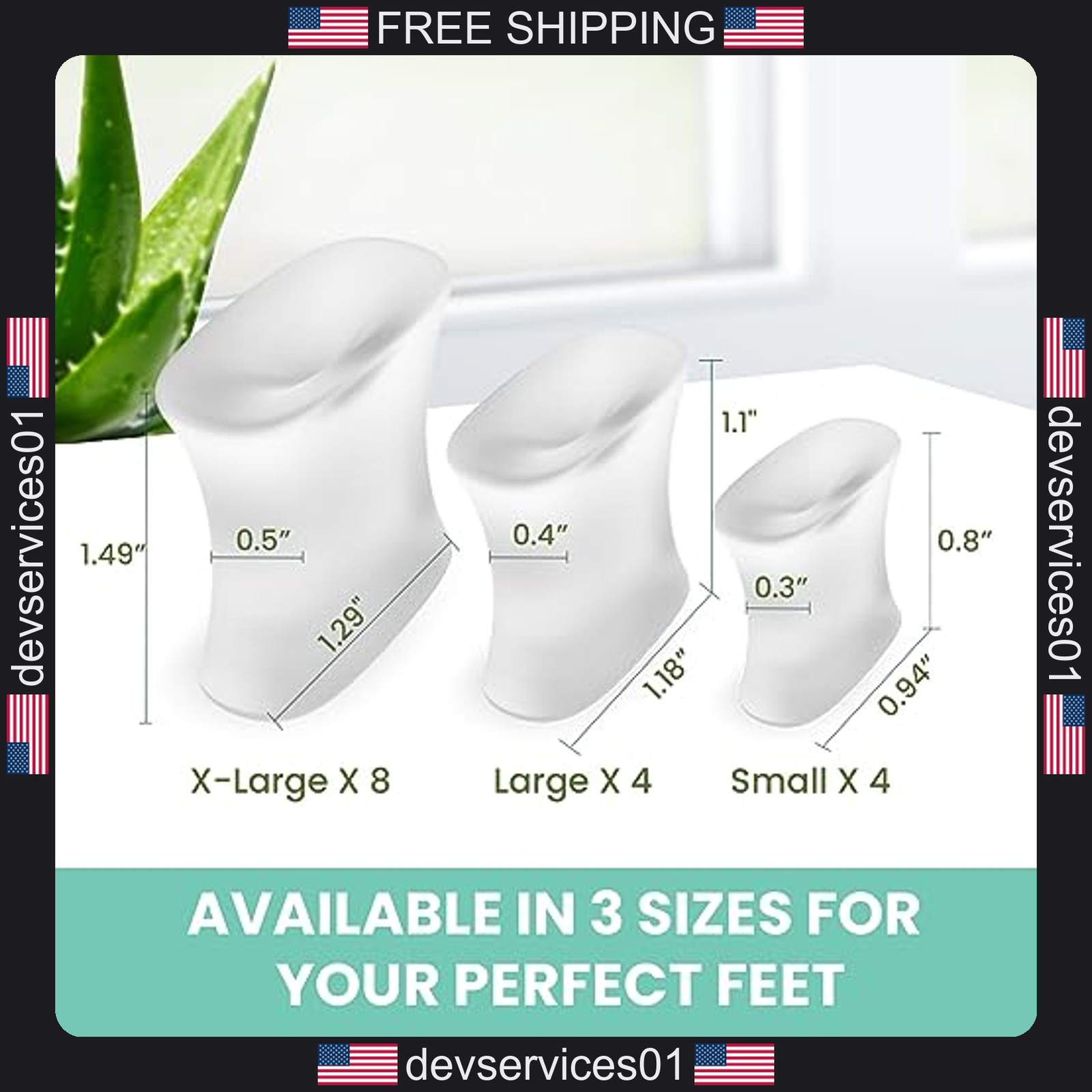 16 Pack Silicone Toe Spacers for Bunion Relief and Foot Alignment