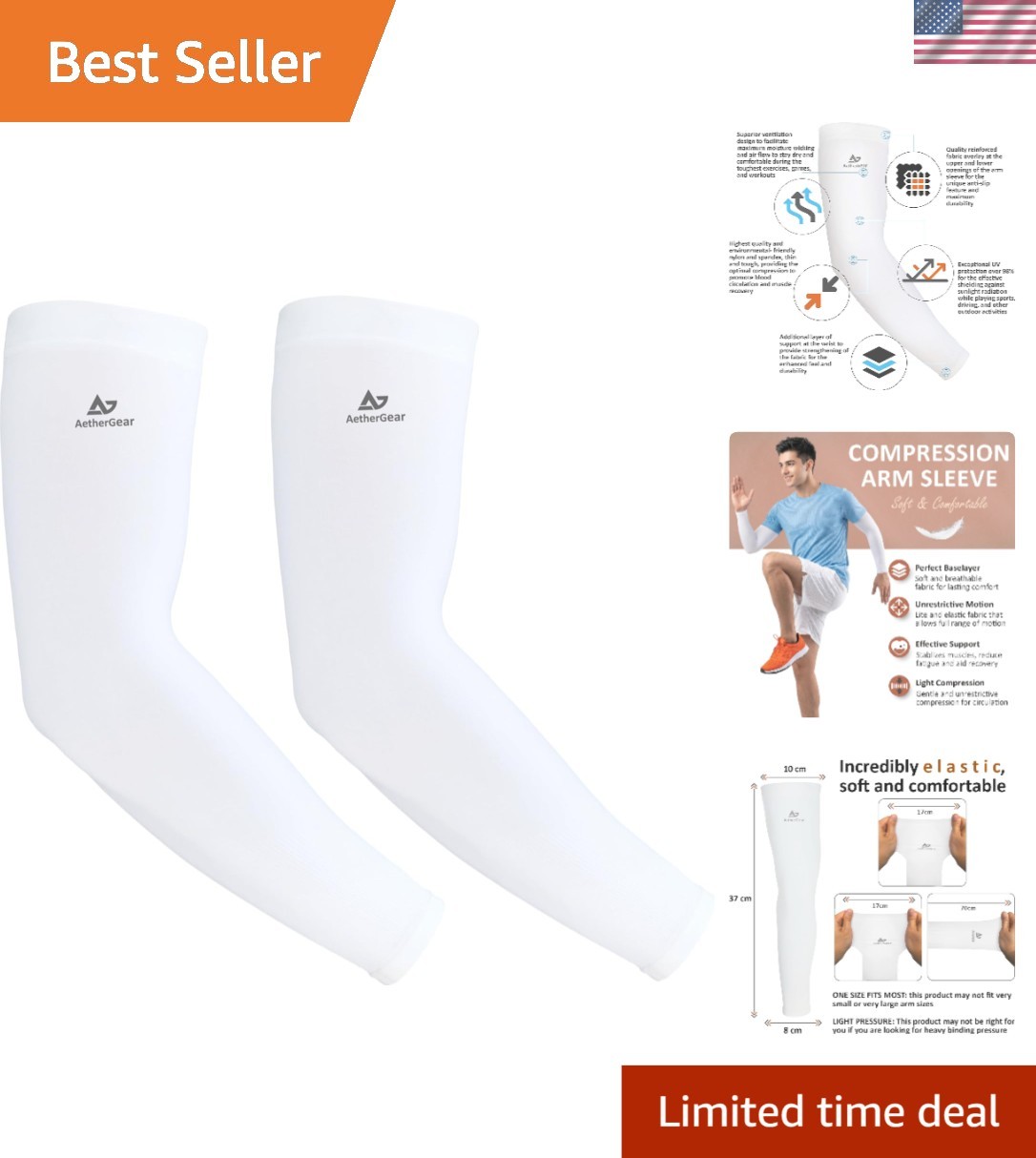 Compression Arm Sleeve 2 Pack – Unisex for Ultimate UV Protection & Performance