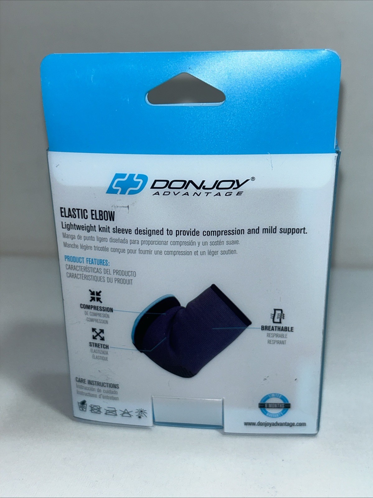 New Donjoy Advantage Large Black Mild Elbow Elastic Compression Sleeve