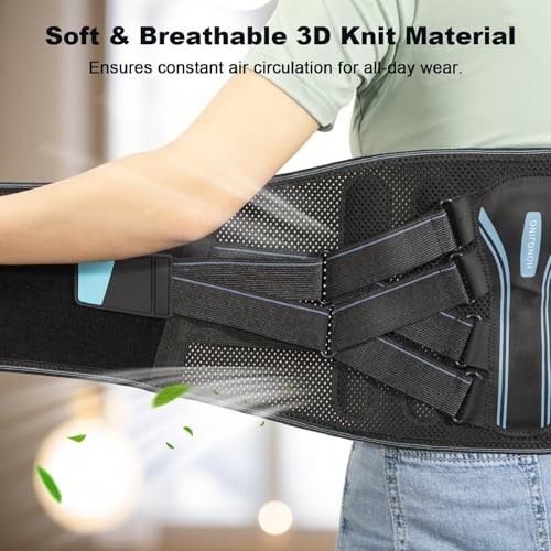 Back Brace with Bionic Support for Back Pain Relief, 3D Knitted XX-Large Black