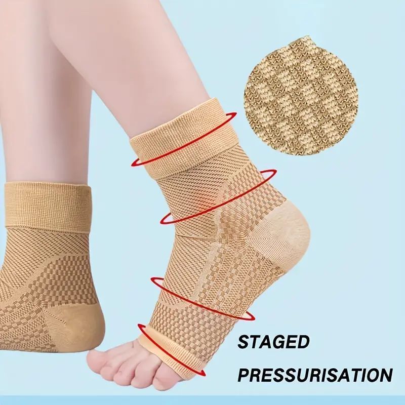 2Pair 20-30mmHg Ankle Brace Compression Sleeve Support Socks Foot Fasciitis Pain
