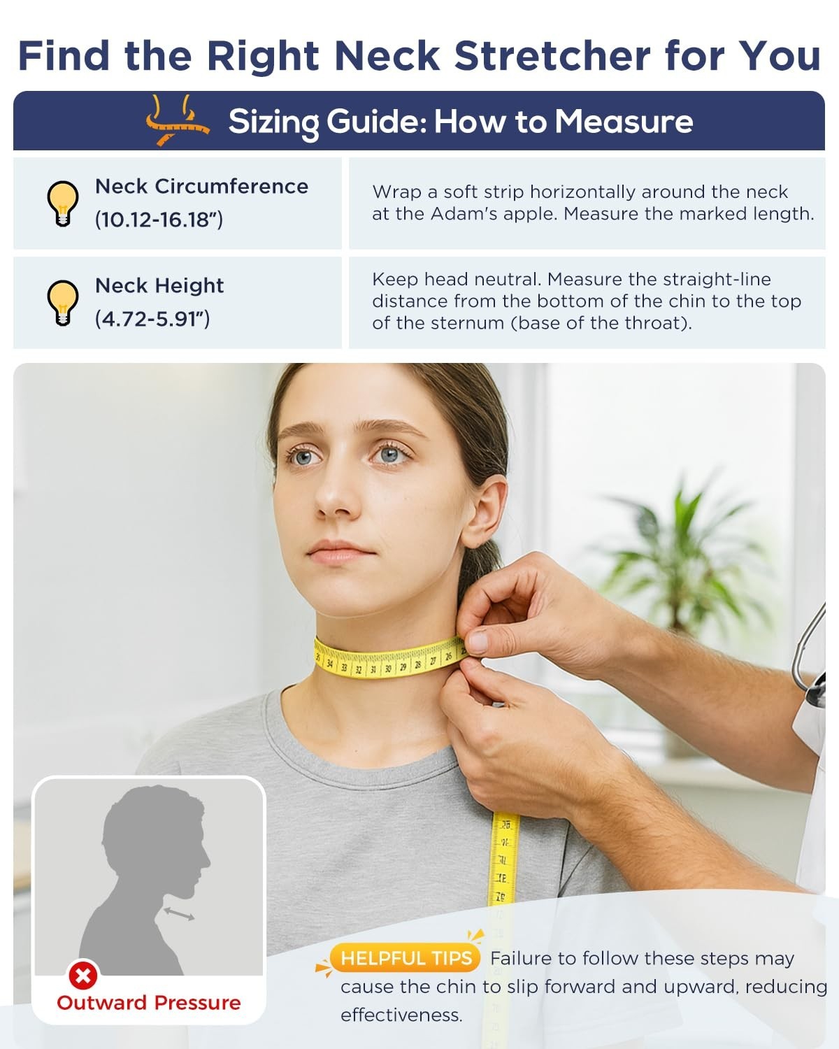 Adjustable Neck Traction Device for Pain Relief | Portable Cervical Stretcher, E