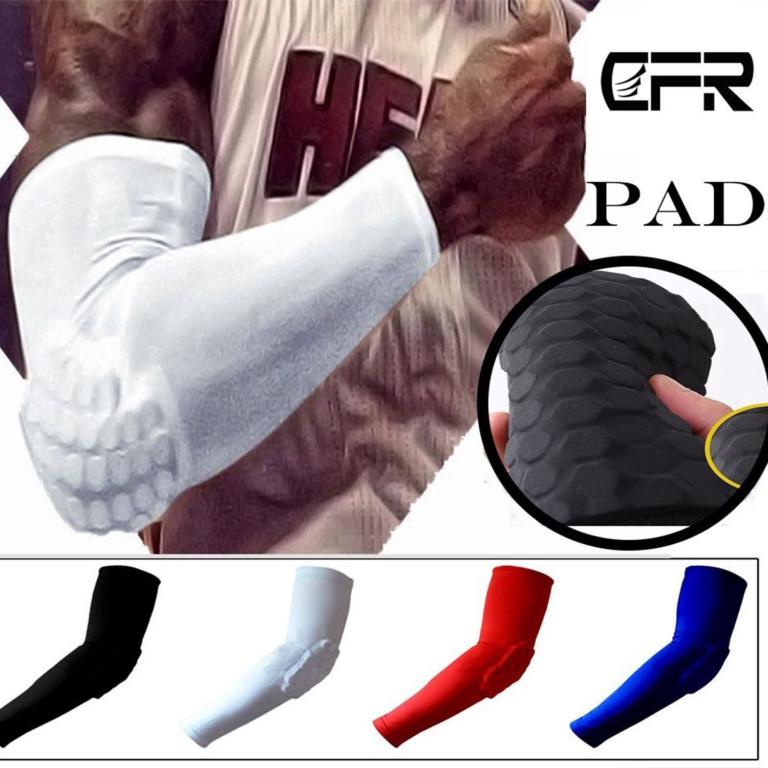 Honeycomb Elbow Pads Crashproof Sport Basketball Shooting Support Arm Sleeve LK