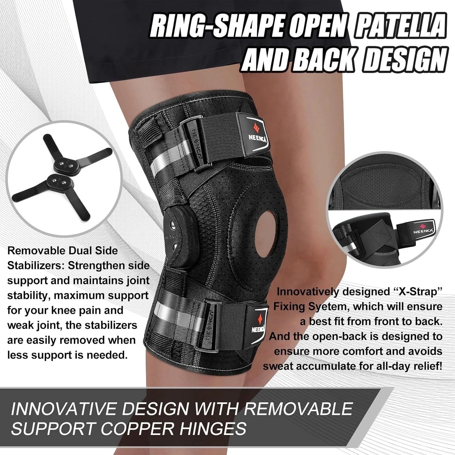 Ultimate Knee Support Brace with Copper Stabilizers – Doctor Recommended Relief