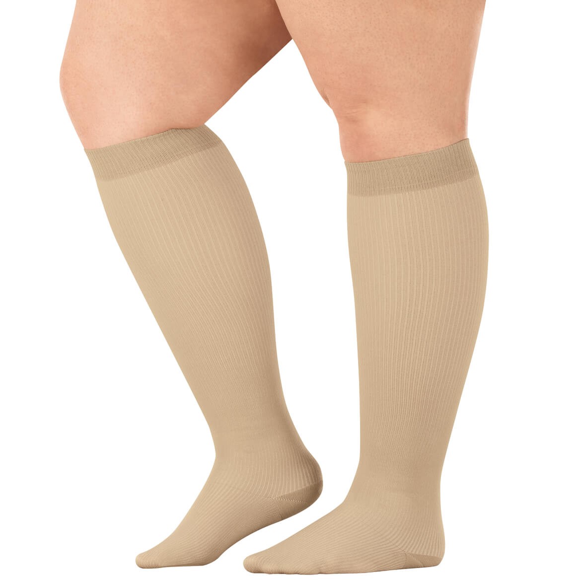 Silver Steps Wide Calf Compression Socks, 15–20 mmHg, Black, LG