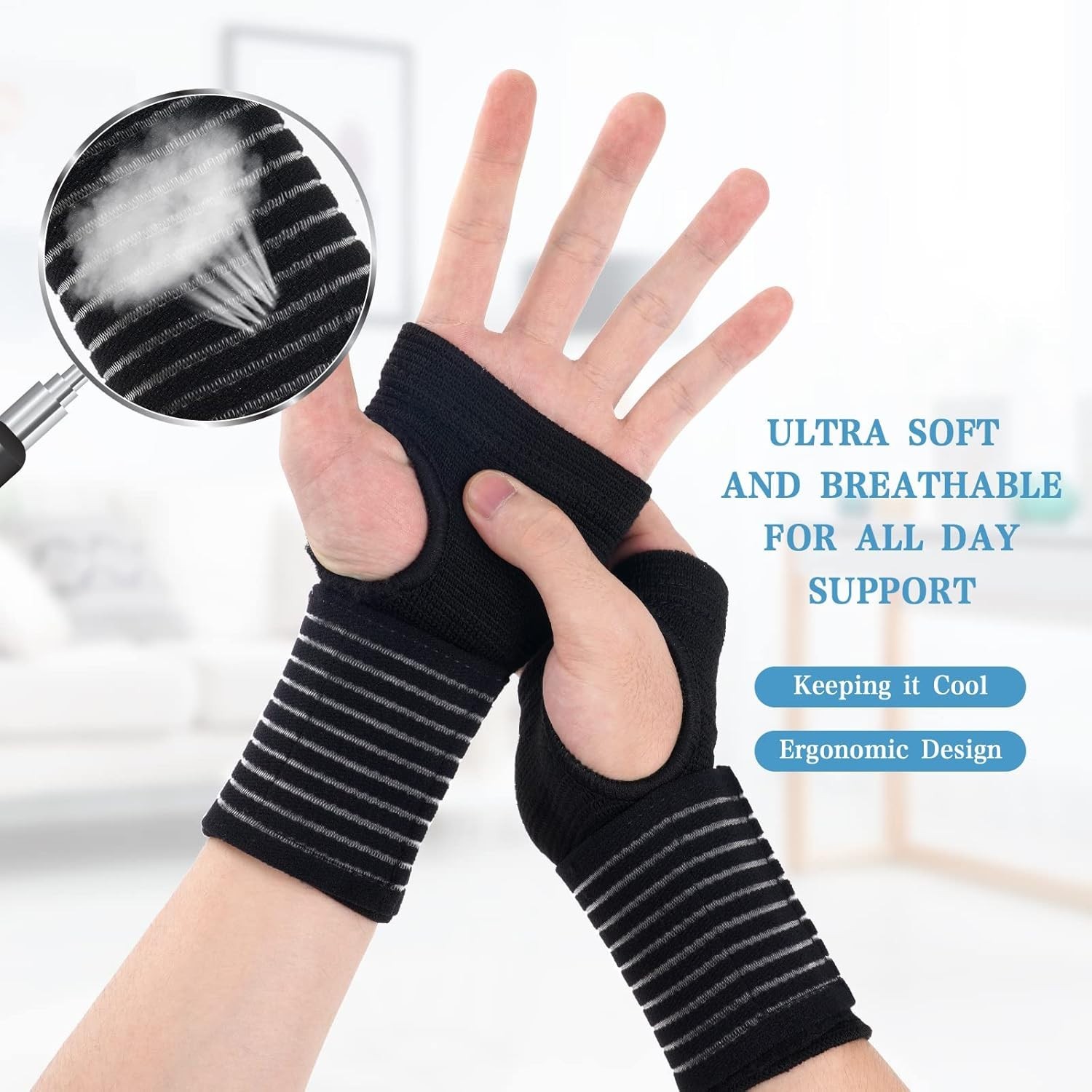 Wrist Brace, 2 Pack Elastic Wrist Support with Strap, Wrist Compression Wrap …