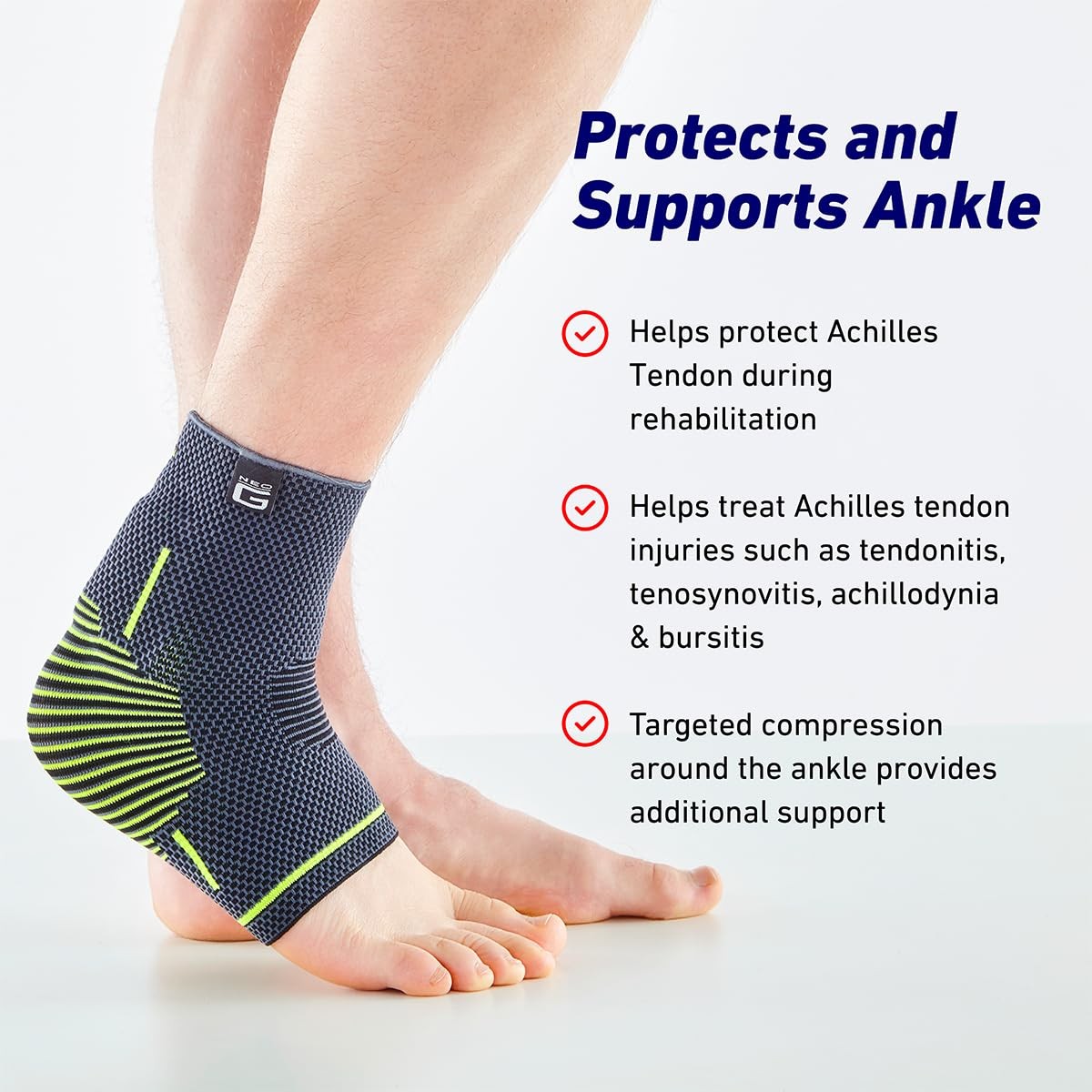 Neo-G Achilles Tendon Support With Silicone Cushion – Medium