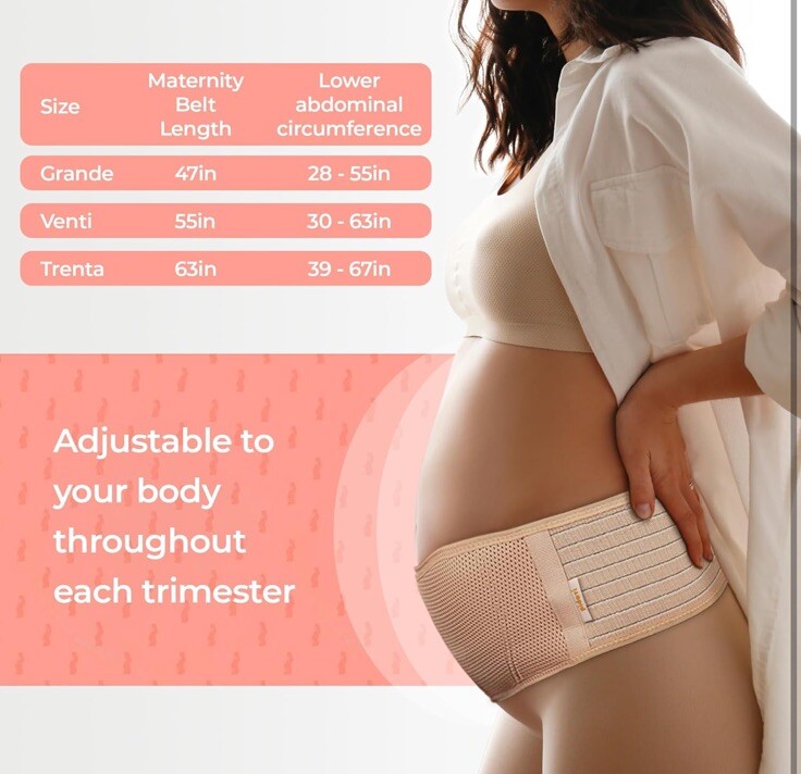 Pregnancy Belly Bands for Pregnant Women Back Support Brace Beige Size Trenta