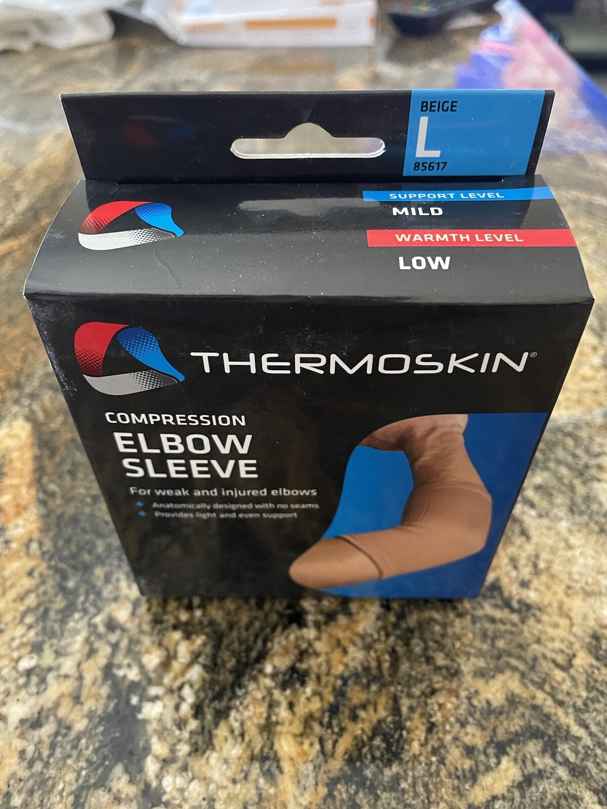 Thermoskin Elastic Elbow Support, Beige, Large, For Relief Of Pain And Injury