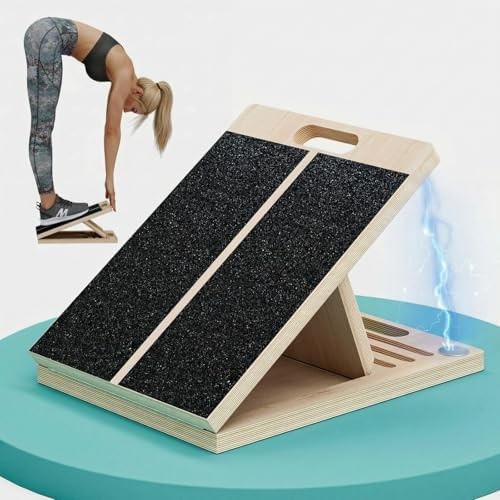 Slant Board for Calf-Stretching – Adjustable Wooden Incline Wedge for Squats …