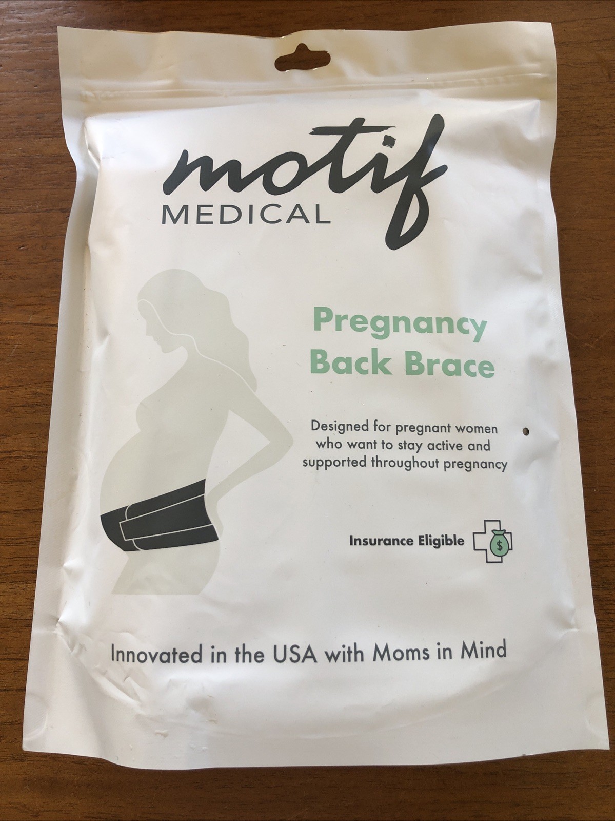 Motif Medical Pregnancy Support Band- For Women Large- White Comfort Control
