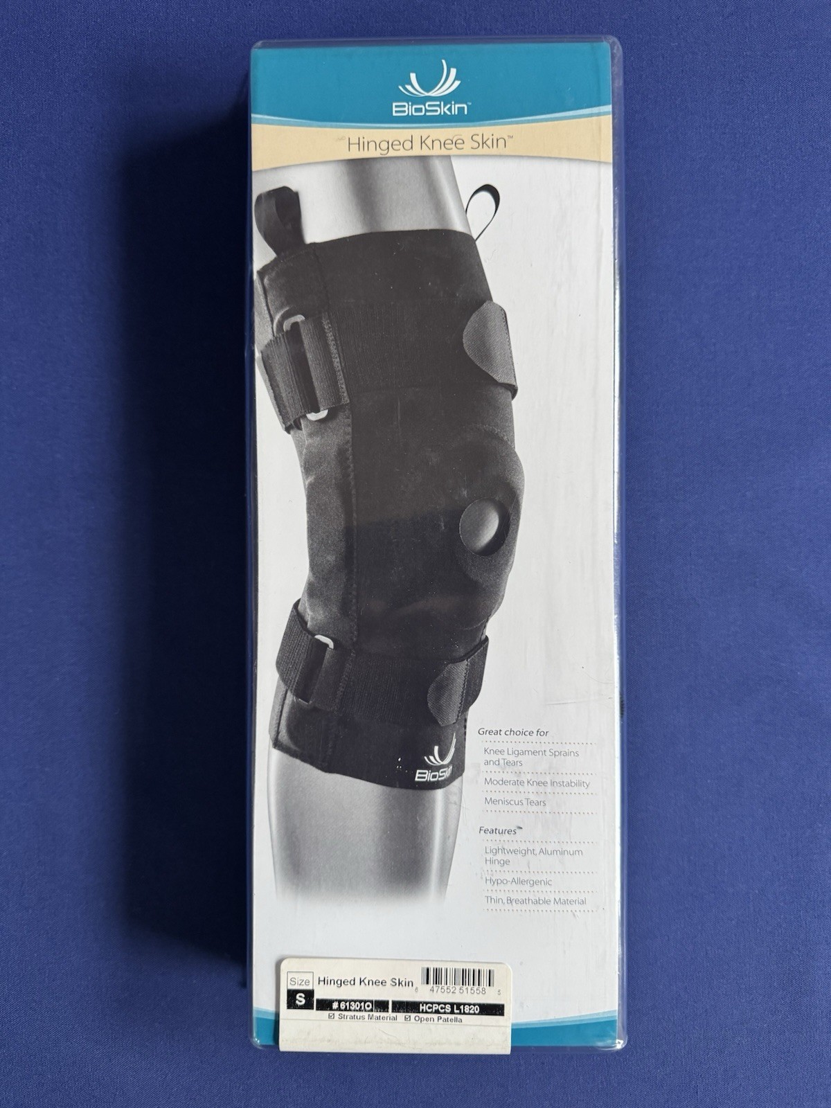 NEW BioSkin Hinged Knee Skin Brace • Size S • Top of the Line Brace