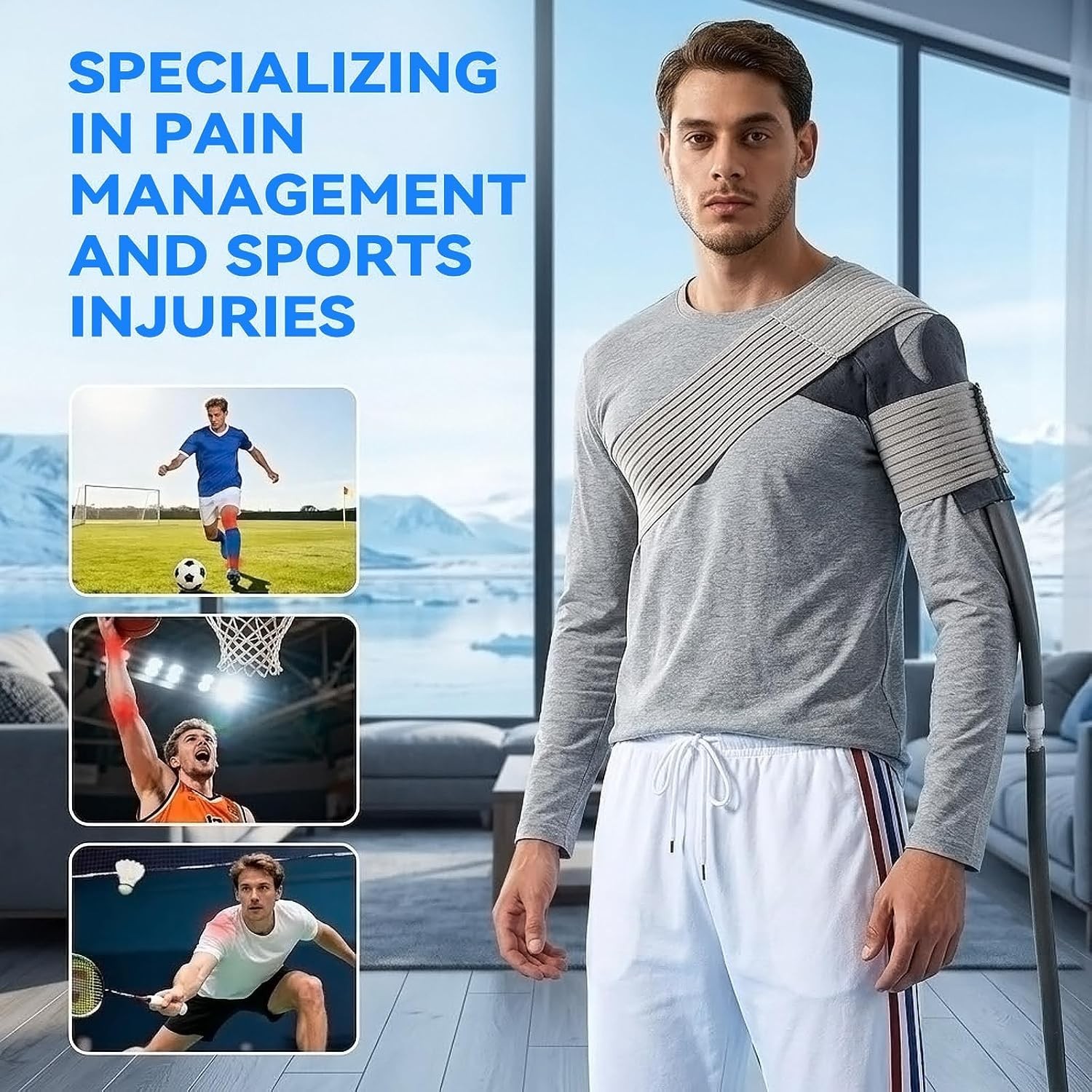 Cold Therapy Machine Knee Ice Pump 2.4G Remote 13 Timers 3 Flow Modes