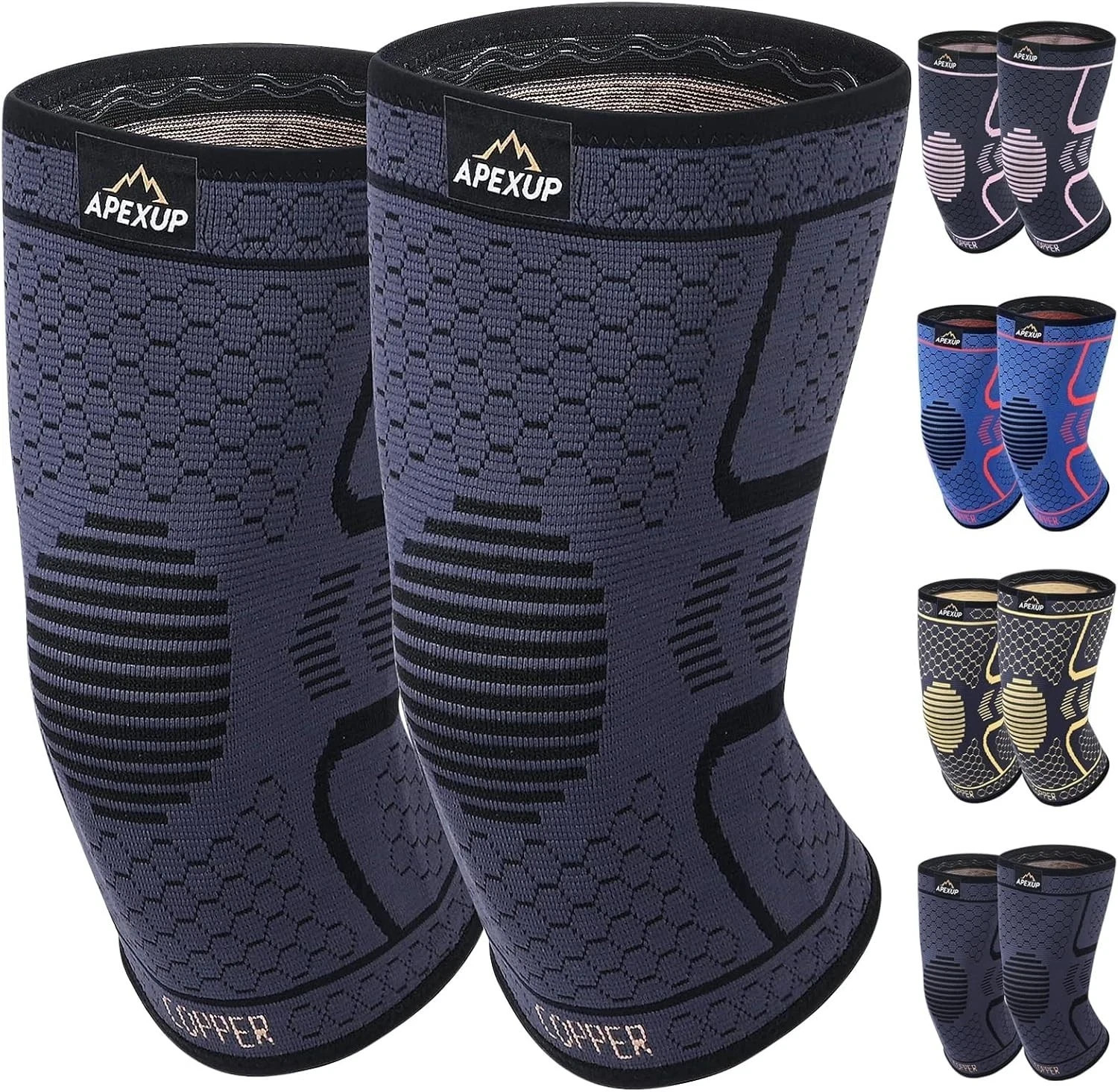 2 PCS Compression Knee Brace for Men, Women, Copper Compress Sleeve Top Quality