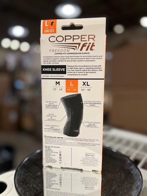 Copper Fit Unisex-Adult’s Freedom Knee Compression Sleeve, black, Large