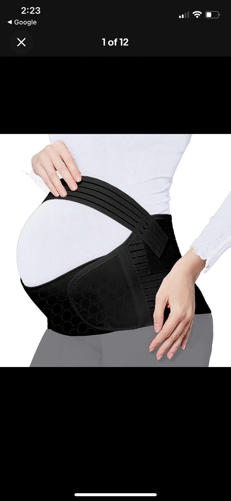 ChongErfei Maternity Support Belt Adjustable Black 39.5-51.3″ Large Belly Band