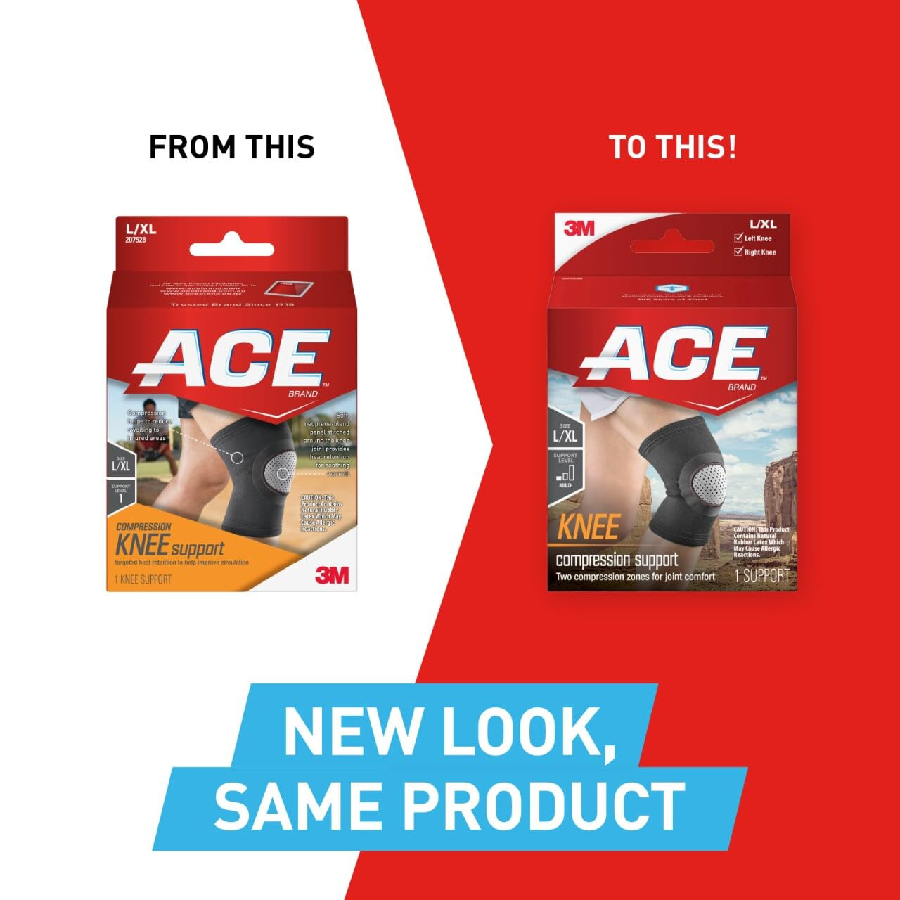 ACE Brand Compression Knee Support Neoprene, Large/X- Large