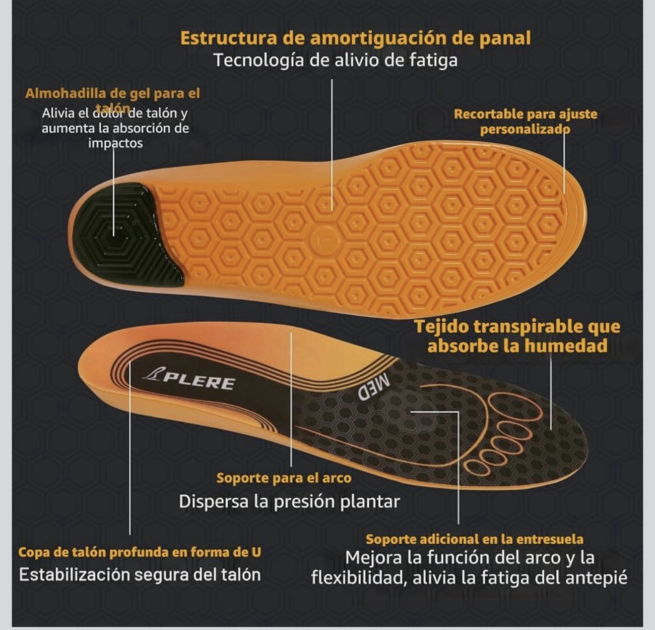 Orthopedic Sport Insole Men Women Comfort Sneaker Flat Feet High Arch