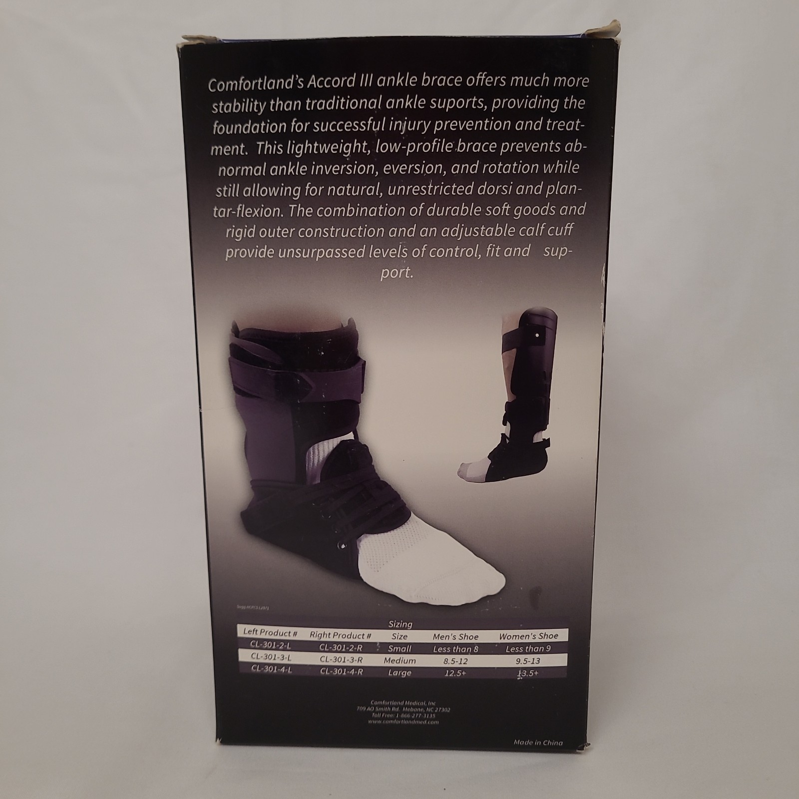 Comfortland Accord III Ankle Brace, Small Right CL-301-2-R