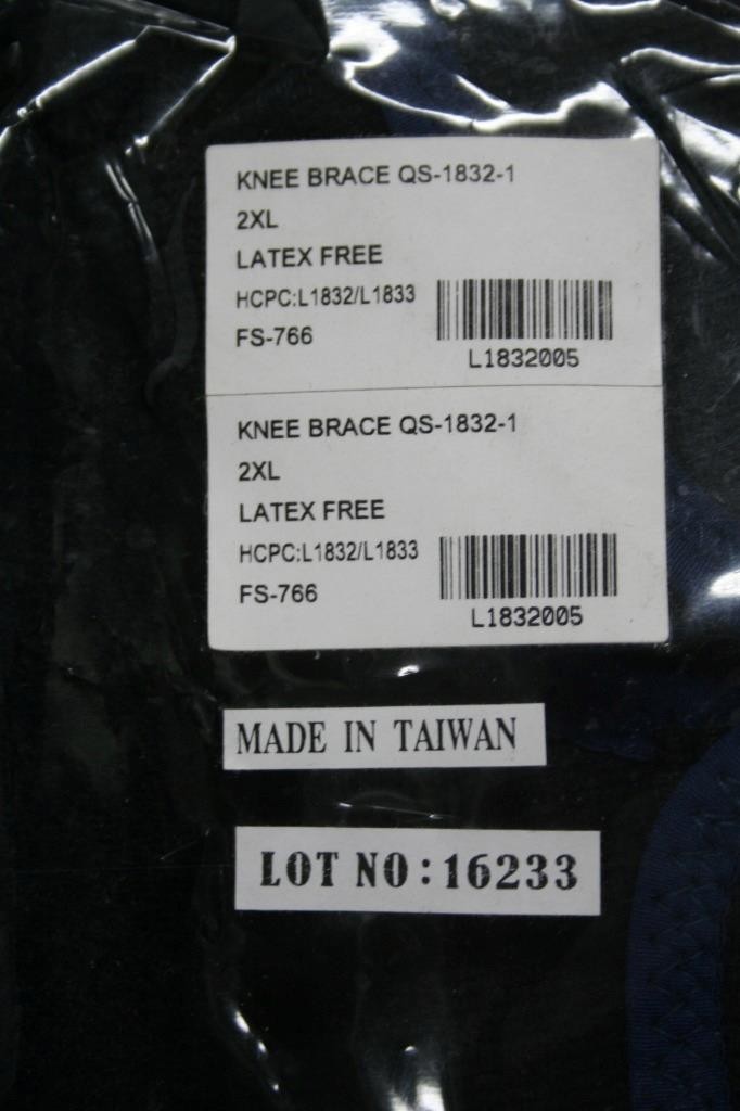 Quicksilver Latex Free Hook and Loop Knee Brace QS-1832-1 Size 2XL Brand New
