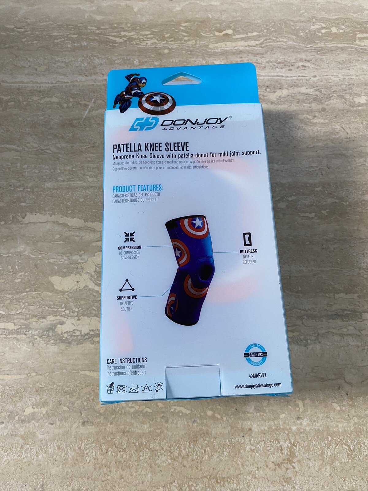 Youth Knee Sleeve. New. Strains, Tendonitis Patella Support Marvel Super Hero