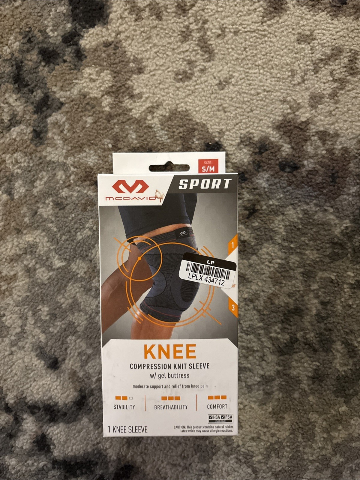 McDavid Sport Knee Compression Knit Sleeve w/ Gel Buttress *S/M* (8314) E13E