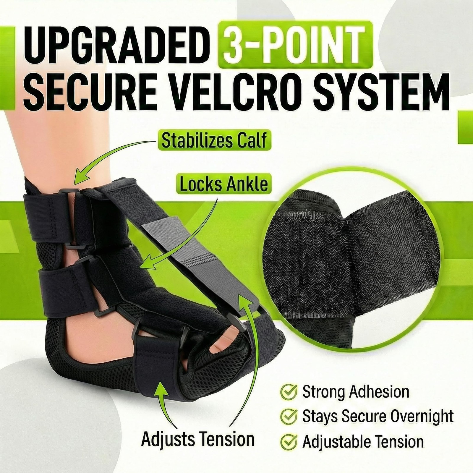 Plantar Fasciitis Night Foot Brace for Heel Pain Relief, Soft Medium, Black