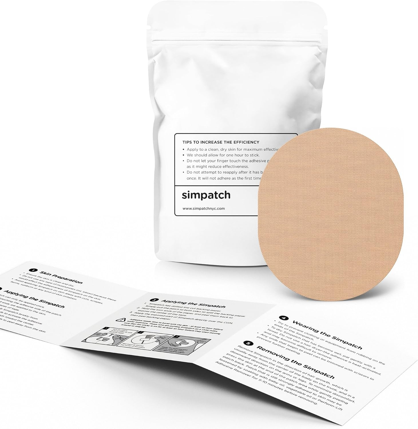Universal Adhesive Patch (25-Pack) – Waterproof Adhesive, CGM Patches (Beige)