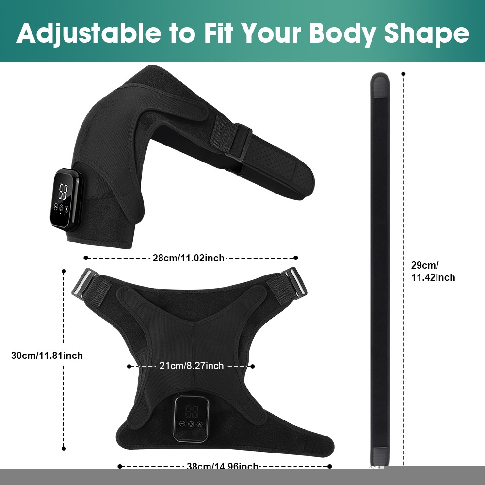Heating Vibration Shoulder Wrap Electric Cordless Vibration Massage Heated Brace
