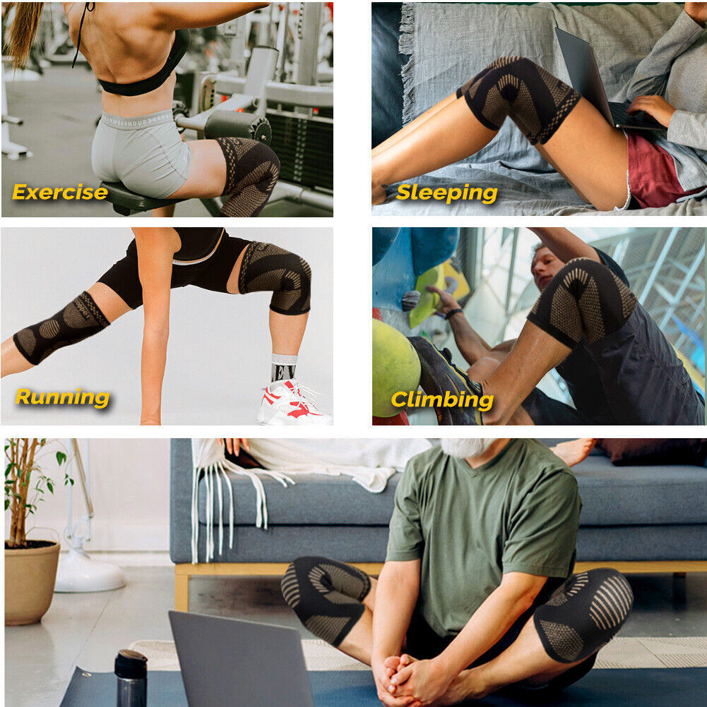 2Pack Copper Knee Braces Women Men,for Arthritis,Meniscus Tear,Joint Pain Relief